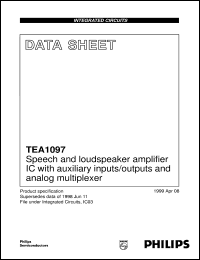 TEA1097H/C1 datasheet: Speech and loudspeaker amplifier IC with auxiliary inputs/outputs and analog multiplexer TEA1097H/C1
