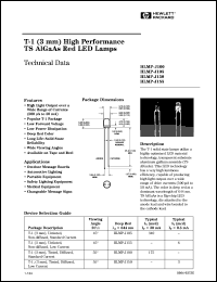 HLMP-J100 datasheet: T-1(3mm) high performanse TS AlGaAs red LED lamp HLMP-J100