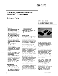 HFBR-5111FDA datasheet: Low cost, industry standart FDDI MIC transceiver HFBR-5111FDA