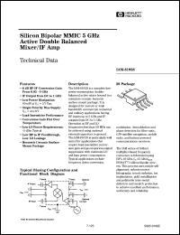 IAM-81028 datasheet: Silicon bipolar MMIC 5 GHz active double balanced mixer,IF Amp IAM-81028