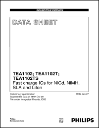 TEA1102/N1 datasheet: Fast charge ICs for NiCd, NiMH, SLA and LiIon TEA1102/N1