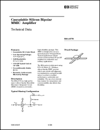 MSA-0770 datasheet: Cascadable silicon bipolar MMIC amplifier MSA-0770