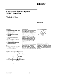 MSA-0711-BLK datasheet: Cascadable silicon bipolar MMIC amplifier MSA-0711-BLK