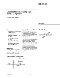 MSA-0470 datasheet: Cascadable silicon bipolar MMIC amplifier MSA-0470
