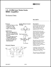 MGA-86576-TR1 datasheet: 1.5-8GHz low noise GaAs MMIC amplifier MGA-86576-TR1