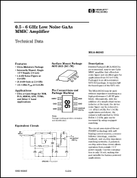 MGA-86563-BLK datasheet: 0.5-6GHz low noise GaAs MMIC amplifier MGA-86563-BLK