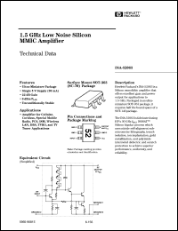 INA-52063-BLK datasheet: 1.5GHz low noise silicon MMIC amplifier INA-52063-BLK