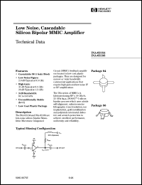 INA-02186-BLK datasheet: Low noise, cascadable silicon bipolar MMIC amplifier INA-02186-BLK