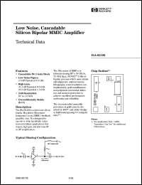 INA-02100 datasheet: Low noise, cascadable silicon bipolar MMIC amplifier INA-02100