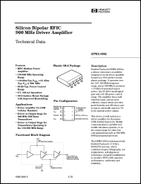 HPMX-3002/T10 datasheet: Silicon bipolar RFIC 900 MHz driver amplifier HPMX-3002/T10