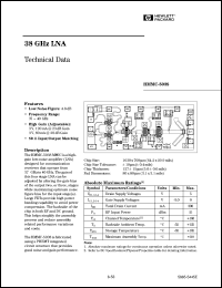 HMMC-5038DC datasheet: 38GHz amplifier HMMC-5038DC