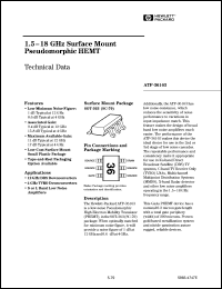 ATF-36163-BLK datasheet: 1.5-18GHz surface mount pseudomorphic HEMT ATF-36163-BLK