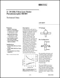 ATF-36077-STR datasheet: 1.5-18GHz surface mount pseudomorphic HEMT ATF-36077-STR