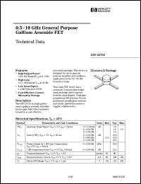 ATF-25735 datasheet: 0.5-10GHz general purpose gallium arsenide FET ATF-25735
