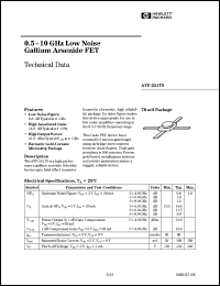 ATF-25170 datasheet: 0.5-10GHz low noise gallium arsenide FET ATF-25170