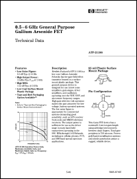 ATF-21186-STR datasheet: 0.5-6GHz general purpose gallium arsenide FET ATF-21186-STR
