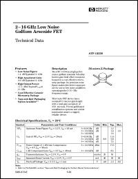 ATF-13336-TR1 datasheet: 2-16GHz low noise gallium arsenide FET for oscillators ATF-13336-TR1
