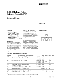 ATF-13100-GP3 datasheet: 2-18GHz low noise gallium arsenide FET ATF-13100-GP3