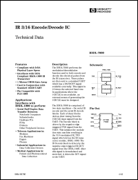 HSDL-7000 datasheet: IR 3,16 encode, decode IC HSDL-7000