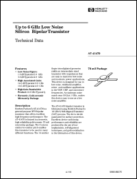 AT-41470 datasheet: Up to 6GHz low noise silicon bipolar transistor AT-41470