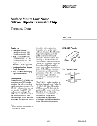 AT-41411-BLK datasheet: Surfase mount low noise silicon bipolar transistor chip AT-41411-BLK