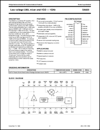 SA620DK datasheet: Low voltage LNA, mixer and VCO  1GHz SA620DK