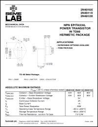 2N4912X datasheet: 80V Vce, 4A Ic, 3MHz NPN bipolar transistor 2N4912X