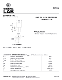 BFX29 datasheet: 60V Vce, 0.6A Ic, 100MHz PNP bipolar transistor BFX29