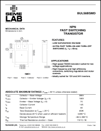 BUL56BSMD datasheet: 100V Vce, 18A Ic, 20MHz NPN bipolar transistor BUL56BSMD