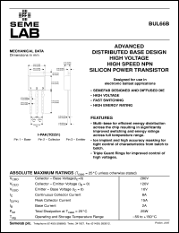 BUL66B datasheet: 120V Vce, 8A Ic, 20MHz NPN bipolar transistor BUL66B