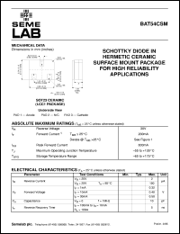 BAT54CSM datasheet: 30V, 0.2A Schottky  diode BAT54CSM