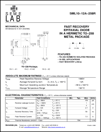 SML10-12A-T258R datasheet: 1000V, 12A High Speed Rectifier diode SML10-12A-T258R