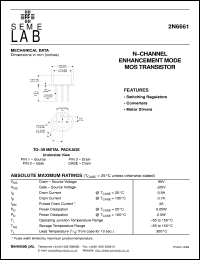 2N6661 datasheet: 90V Vdss N-Channel FET (field effect transistor) 2N6661
