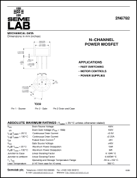 2N6782 datasheet: 100V Vdss N-Channel FET (field effect transistor) 2N6782