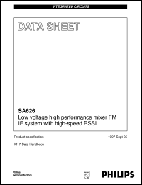 SA626DK datasheet: Low voltage high performance mixer FM IF system with high-speed RSSI SA626DK