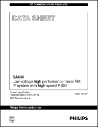 SA636D datasheet: Low voltage high performance mixer FM IF system with high-speed RSSI SA636D