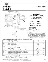 SML10J144 datasheet: 100V Vdss N-Channel FET (field effect transistor) SML10J144