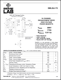 SML20J175 datasheet: 200V Vdss N-Channel FET (field effect transistor) SML20J175