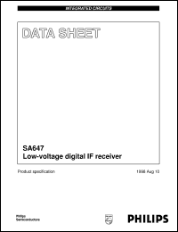 SA647DK datasheet: Low-voltage digital IF receiver SA647DK