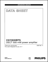 CGY2032BTS datasheet: DECT 500 mW power amplifier CGY2032BTS
