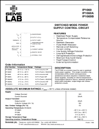 IP1060J datasheet: Switched Mode PSU Control Circuit IP1060J