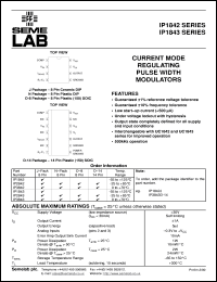 IP2842D-8 datasheet: Current Mode Regulating Pulse Width Modulator IP2842D-8