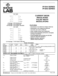 IP2844D-8 datasheet: Current Mode Regulating Pulse Width Modulator IP2844D-8