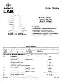 IP3524J datasheet: Regulating Pulse Width Modulator IP3524J