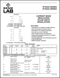 IP3842AD-14 datasheet: Current Mode Regulating Pulse Width Modulator IP3842AD-14