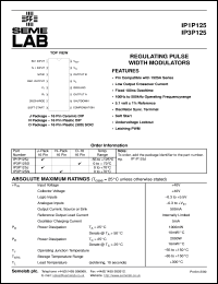 IP3P125DW datasheet: Regulating Pulse Width Modulator IP3P125DW