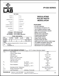 IP1526J datasheet: Regulating Pulse Width Modulator IP1526J