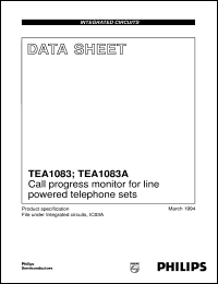 TEA1083/C1 datasheet: Call progress monitor for line powered telephone sets TEA1083/C1