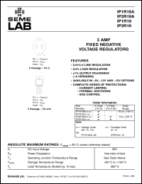 IP1R19AK-05-BSS2 datasheet: 5.0A, 5V Negative Voltage Regulator IP1R19AK-05-BSS2