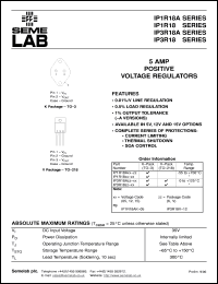 IP3R18AK-05 datasheet: 5.0A, 5V Positive Voltage Regulator IP3R18AK-05